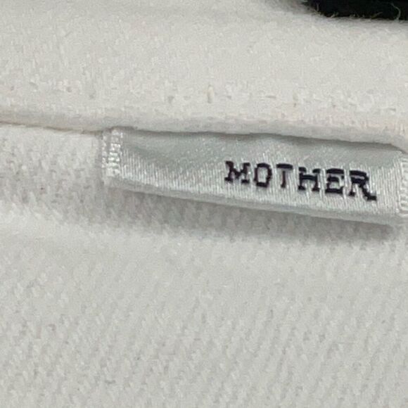 Mother White The Insider Stretch Bootcut Raw Hem Crop Step Fray Jeans Size 24 - Picture 4 of 10